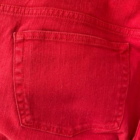 Chaps Daniella Curvy Fit Red Denim Jeans Size 16 - Picture 4 of 13
